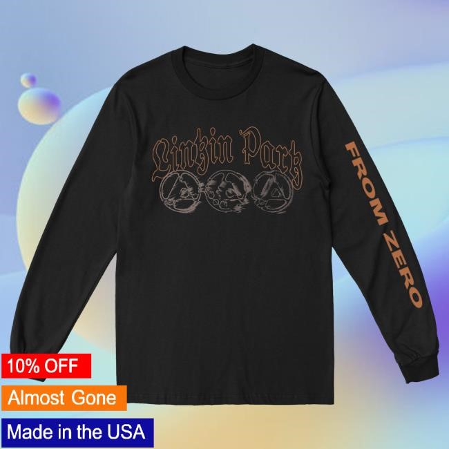 Official Linkin Park Merch Store LP Swept Black Holiday Long Sleeve Tee LinkinPark