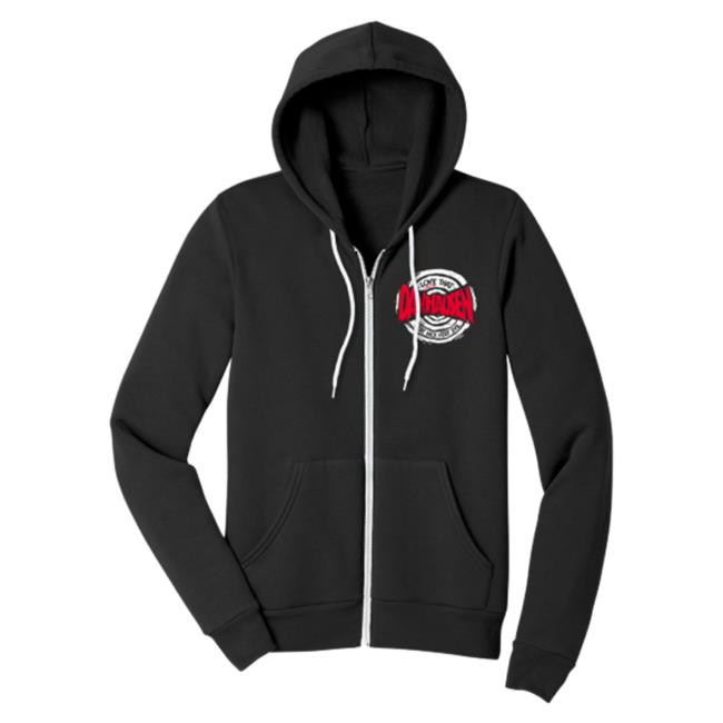 Official Shop Aew Apparel Clothing Merch Store All Elite Wrestling Danhausen - Or Be Cursed! Zip Up Hooded Sweatshirt Double-Sided ShopAew