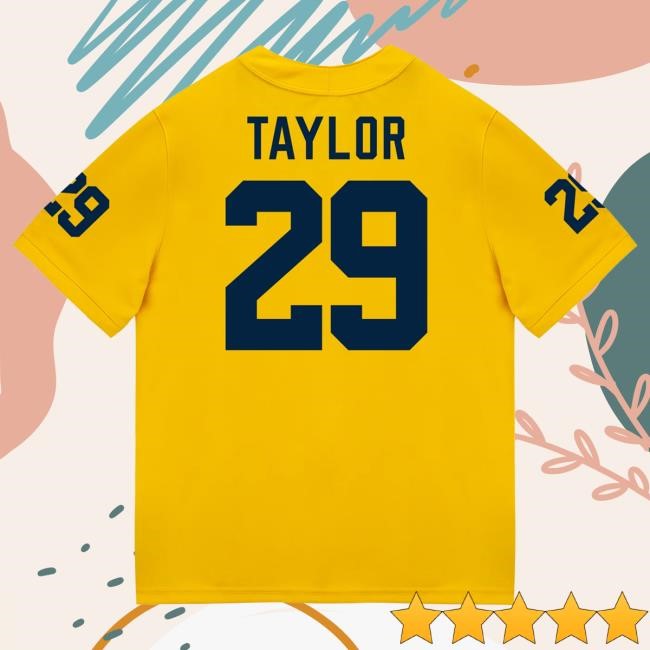 Michigan Wolverines #29 Chase Taylor Student Athlete Maize Football Jersey Hot Shirt The M Den Shop