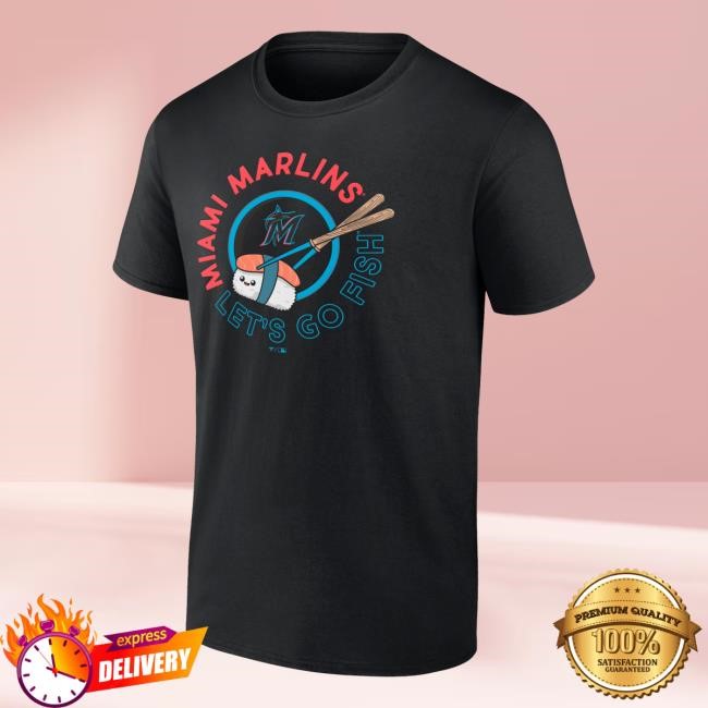 MLB Shop Men's Miami Marlins Fanatics Black Let's Go Fish Tee
