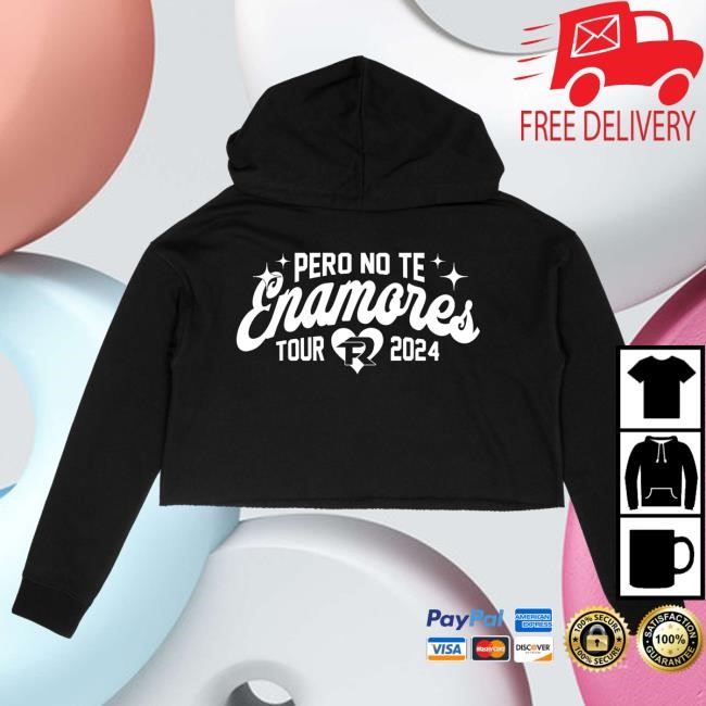 Official Fuerza Regida Merch Store No Te Enamores Cropped Sweatshirt Hooded Fuerzaregida Shop Clothing