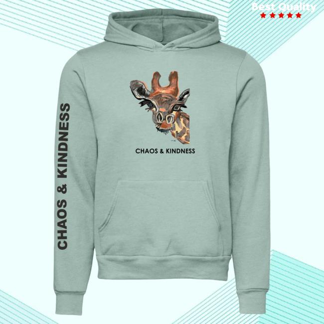 Official Chaos And Kindness Store Viktor V. Giraffe Pull Over Hoodie Dusty Blue