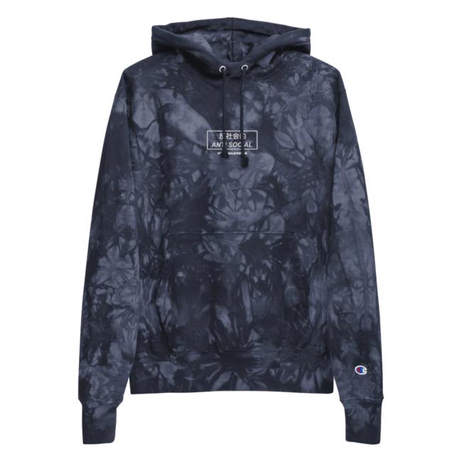Yujin Clothing x Champion Antisocial Tie Dye Sweatshirt Anti Social Tie-Dye Sweatshirt Navy