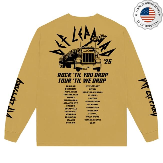 Official Def Leppard Merch Summer Tour 2025 Long Sleeve Tshirt