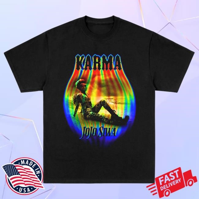 Official Jojo Siwa Store Shop Merch Jojo Siwa Black Karma Rainbow Drip Shirt 2024 Jojosiwa