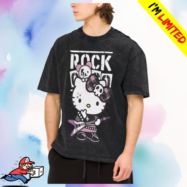 Official Rock Star Hello Kitty Washed New Shirt