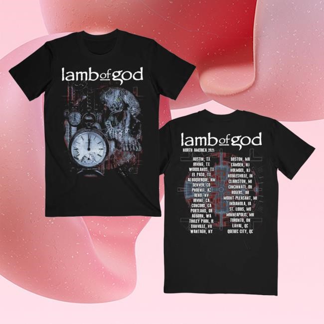 Black Circuitry Skull Tour Tee Shirt Lamb Of God