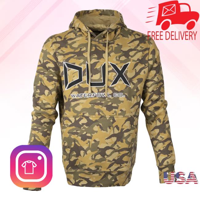 Official Dux Waterfowl Co Cupped DUX Wetlands Camo Thermal Pullover Sweatshirt Duxwaterfowl