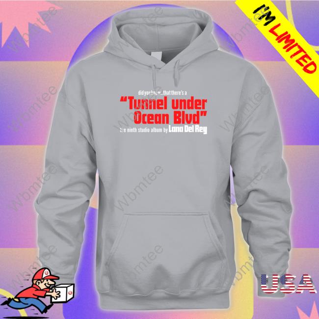 Official Lana Del Rey Merch Did You Know That There's A Tunnel Under Ocean Blvd Hooded Sweatshirt