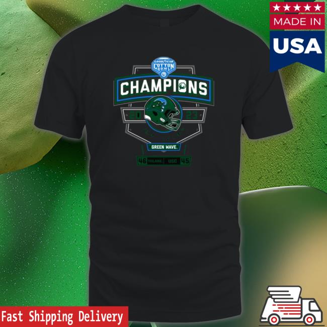 Tulane Green Wave 2023 Cotton Bowl Champions Score 23 20 Crewneck Sweatshirt