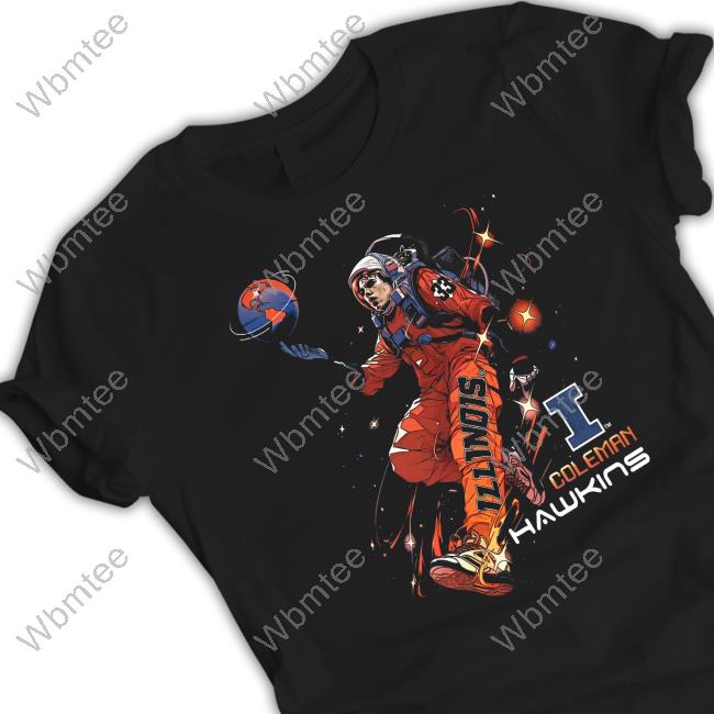 Official Illinois Fighting Illini Men's Nil Coleman Hawkins Spaceman Long Sleeve T Shirt