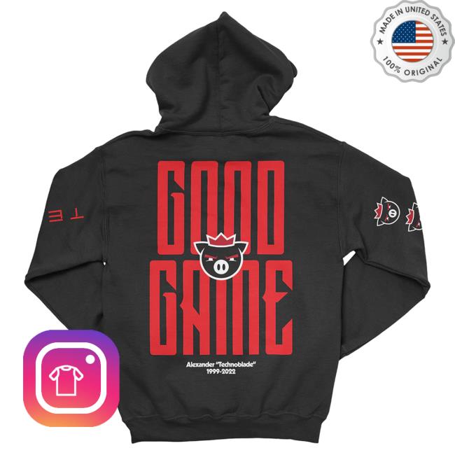 Official Technoblade Merch Store Shop Good Game Alexander Technoblade Pullover Hoodie Black