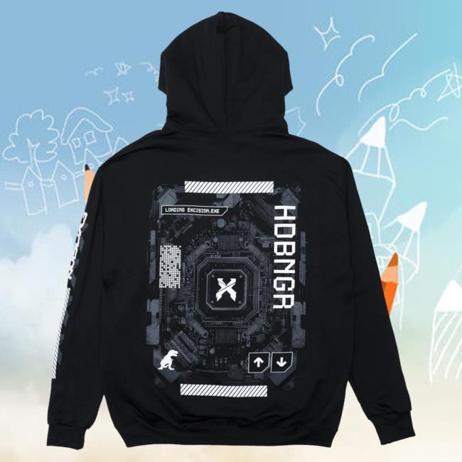 Official Excision Merch .Exe Popover Sweatshirt (Black)