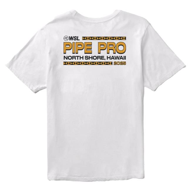 Official Wsl Store World Surf League 2025 Pipe Pro Tee Stacked Shirts White