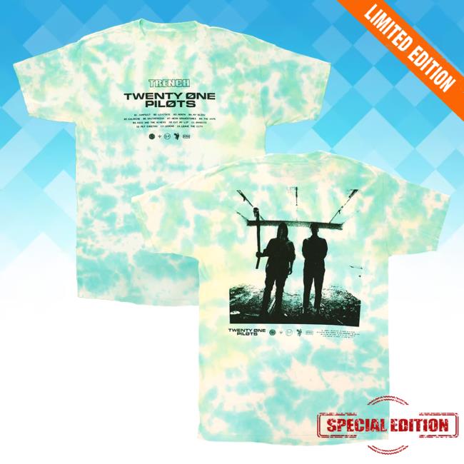 Official 21 Pilots Apparel Clothing Store Merch Tie-Dye Twenty One Pilots Trench Silhouette Tie Dye Tshirt TwentyOnePilots 21Pilots Shop