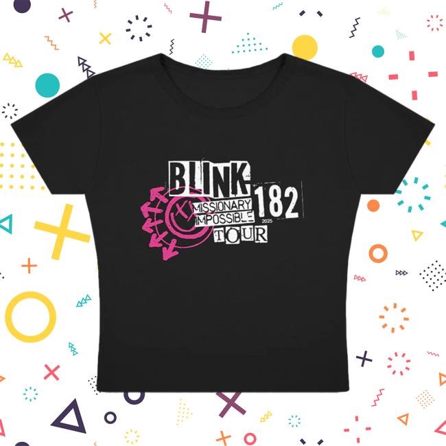 Official Blink 182 Merch Blink-182 Missionary Impossible Tour Women's Crop T Shirt