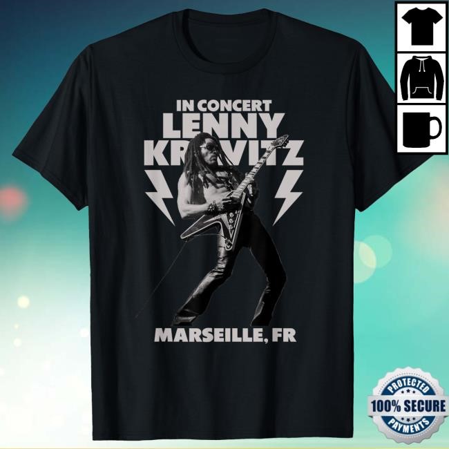 Official Lenny Kravitz – Blue Electric Light Tour 2025 Marseille Tshirt