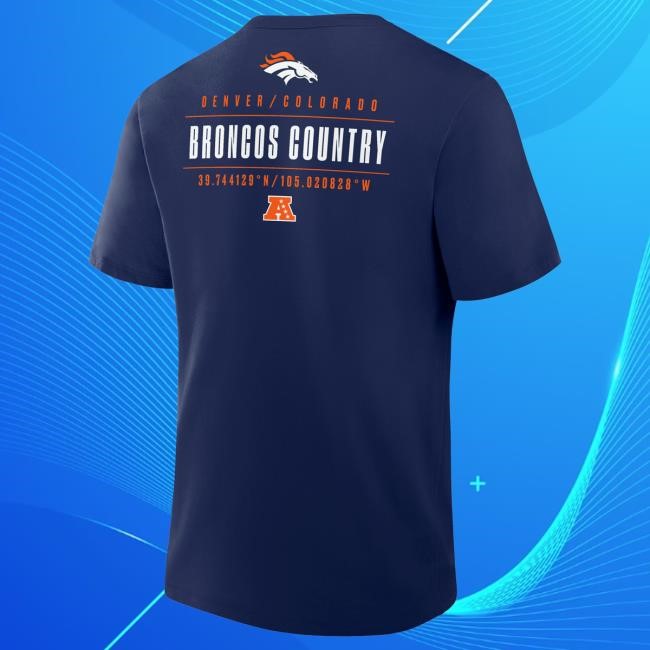 Men's Fanatics Navy Denver Broncos Passing Pocket Legacy Shirts DenverBroncos Men's Fanatics Navy Denver Broncos Passing Pocket Legacy T Shirt DenverBroncos