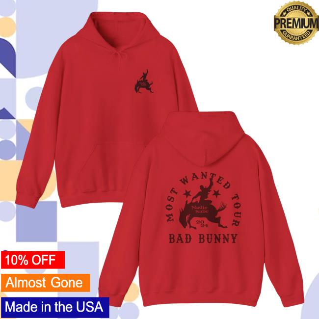 Official Bad Bunny Merch Store Most Wanted Tour - Nadie Sabe Most Wanted Horse Top Shirt Red Bad Bunny Clothing Shop BadBunny