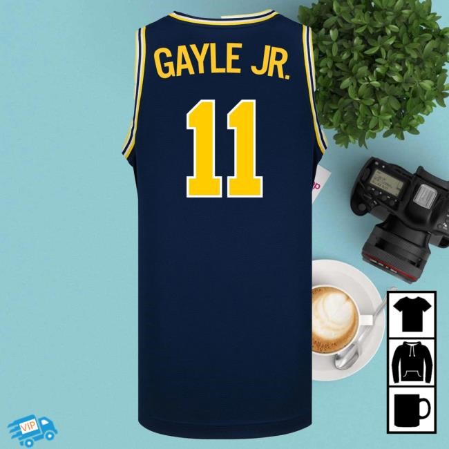 Michigan Wolverines #11 Roddy Gayle Student Athlete Blue Basketball Jersey Top Shirt | The M Den Official Merch Store Shop