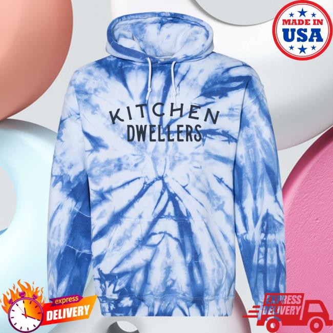 Official The Merch Collective Kitchen Dwellers Blue Tie Dye Hooded Sweatshirt