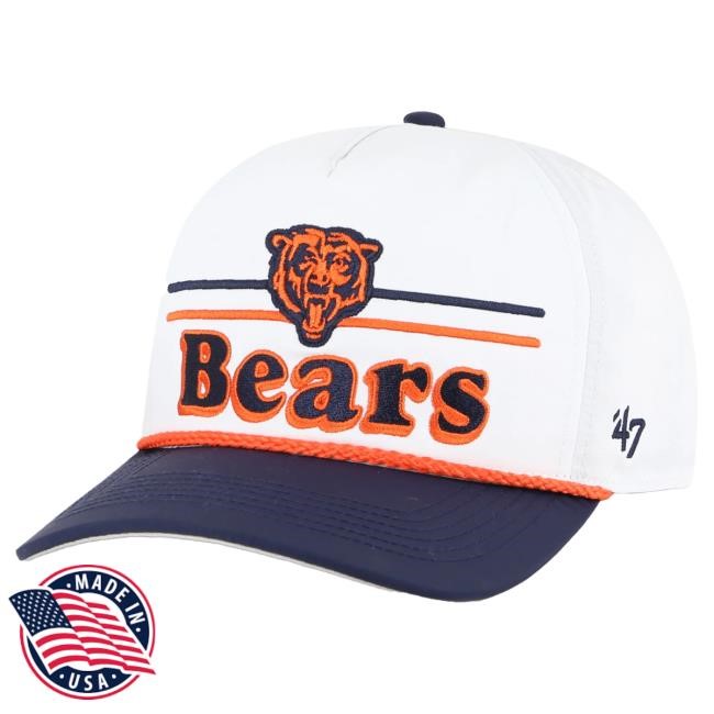 Chicago Bears White Campscape '47 Hitch Adjustable Hat | Buy Official Clark Street Sports