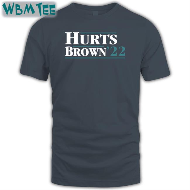 Hurts Brown 22 Long Sleeve T Shirt Jalen Hurts A.J. Brown Hurts Brown 22 Sweatshirt