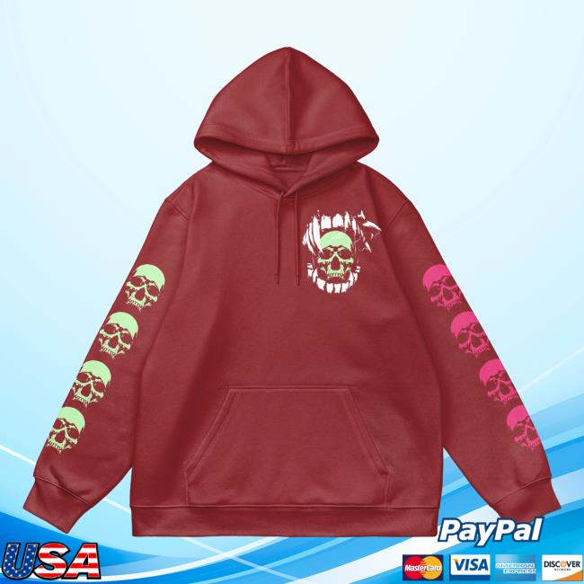 Any Means Necessary Clothing 3 Skulls Crewneck Burgundy