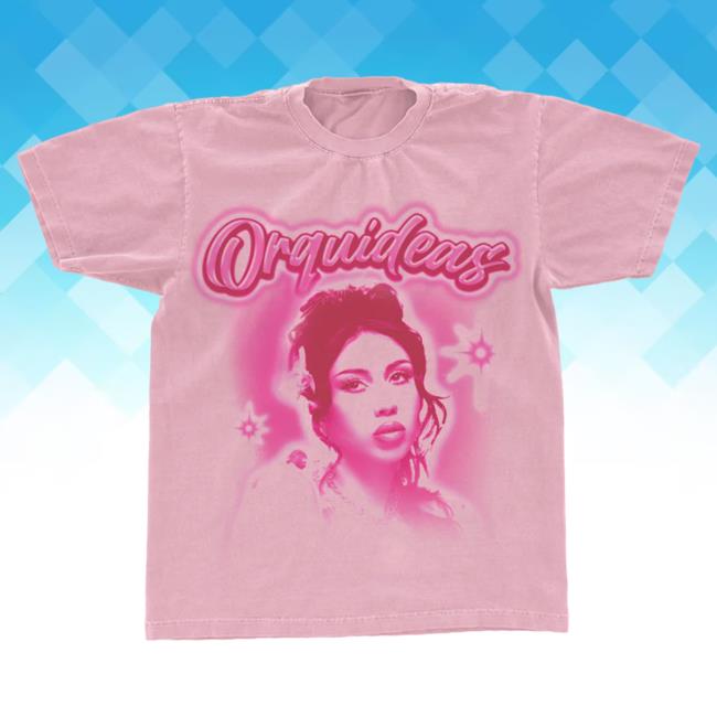 Official Kali Uchis Merch Store Kali Uchis Pink Orquídeas Portrait Short-Sleeve Shirt Kali Uchis Clothing Shop KaliUchis ShopKaliUchis