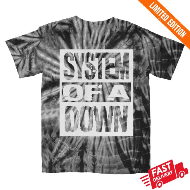 Official System Of A Down Clothing Merch Store Shop System Of A Down Block Logo Tie Dye Tee SystemOfADown