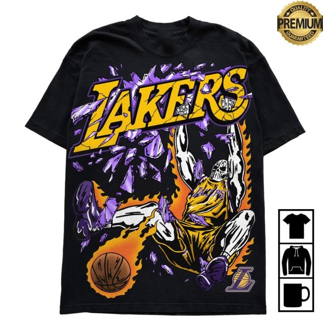 Lakers Slam Dunk Tshirt - Black Tshirt | Warren Lotas Official NBA