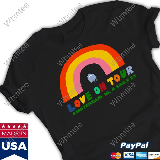 Official Harry Styles Merch Rainbow Event Tee - Amsterdam