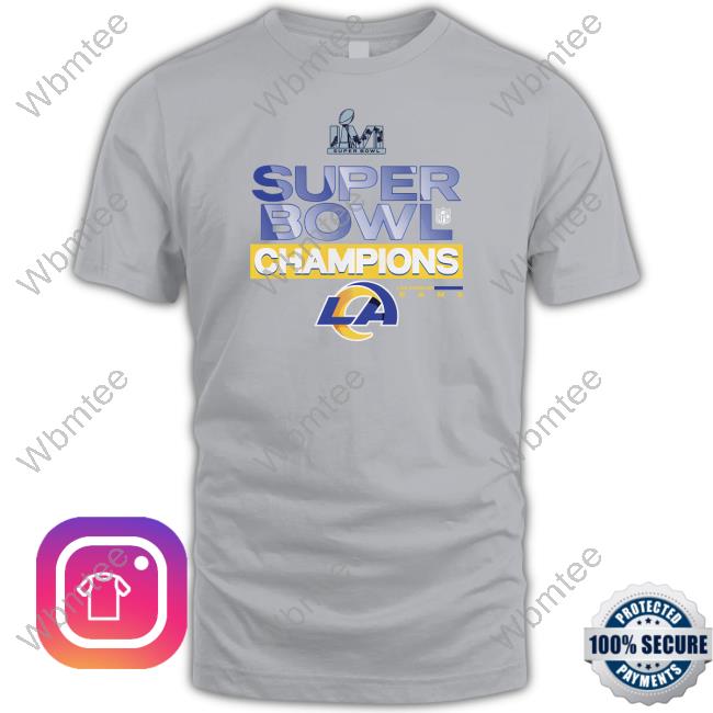Nike Merch Super Bowl Lvi Champions Nfl Los Angeles Rams Shirt