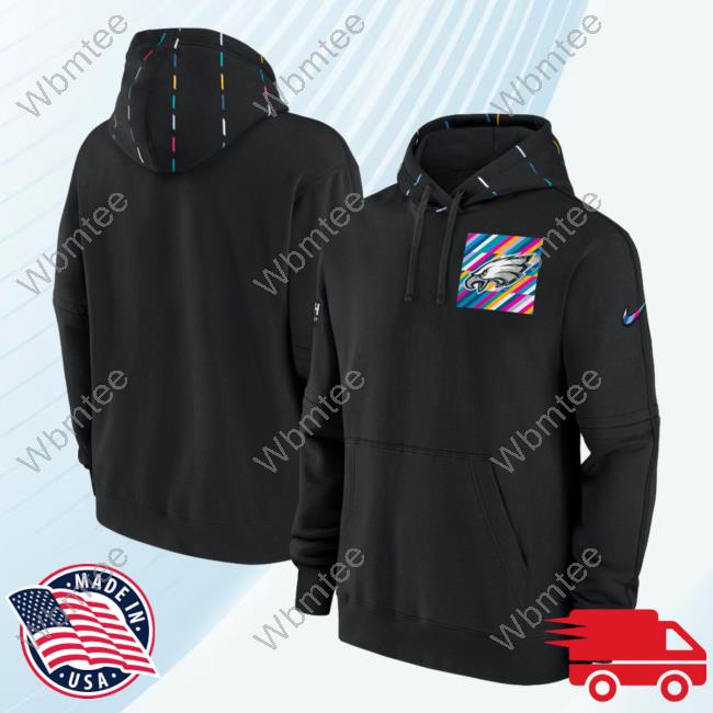 Official PhiladelphiaEagles Clothing Merch Store Shop Black Philadelphia Eagles 2023 Crucial Catch Club Hoody 3D