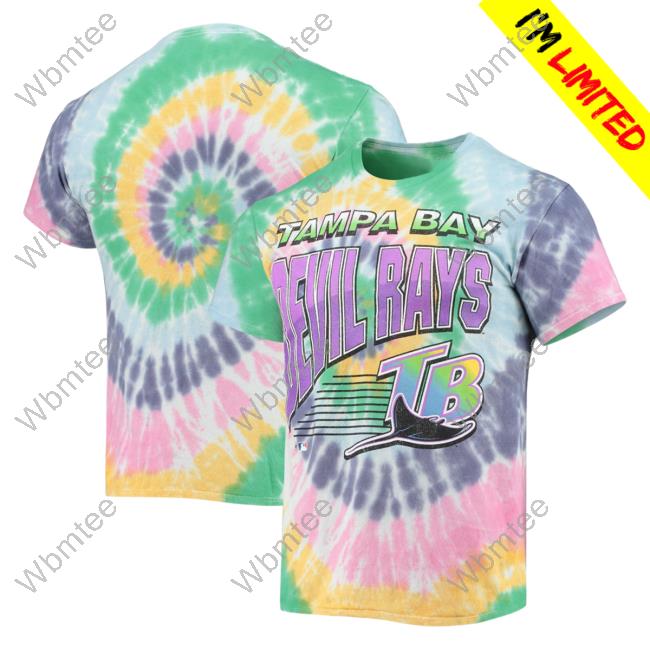 Tampa Bay Rays '47 White Vortex Vintage Tubular Tie-Dye Shirts