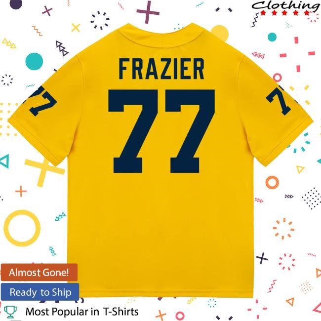Michigan Wolverines #77 Blake Frazier Student Athlete Maize Football Jersey Tee The M Den Shop