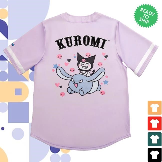 Official Sanrio Apparel Clothing Kuromi Merch Kuromi x JapanLA Baseball Jersey Tee Sanrio Shop Store