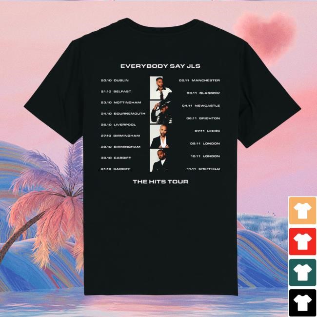 Everybody Say JLS The Hits Tour Dates Black Shirt – JLS Merch
