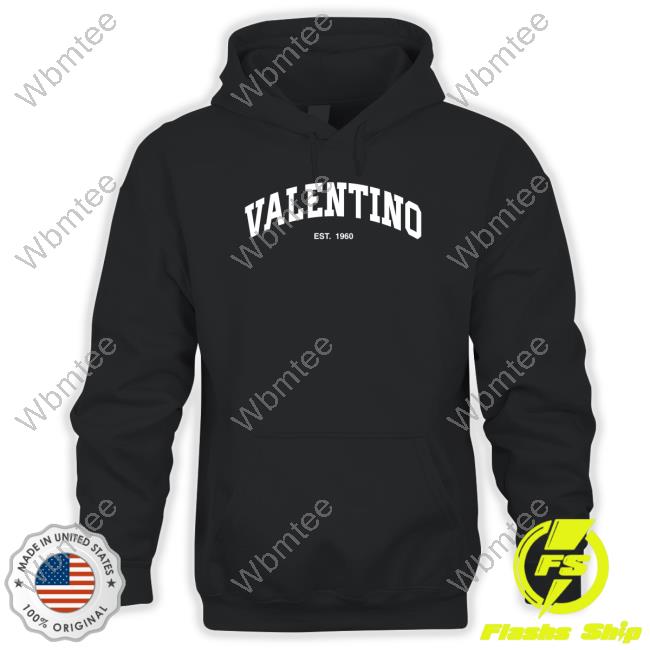 Official Valentino Est 1960 Hooded Sweatshirt Black