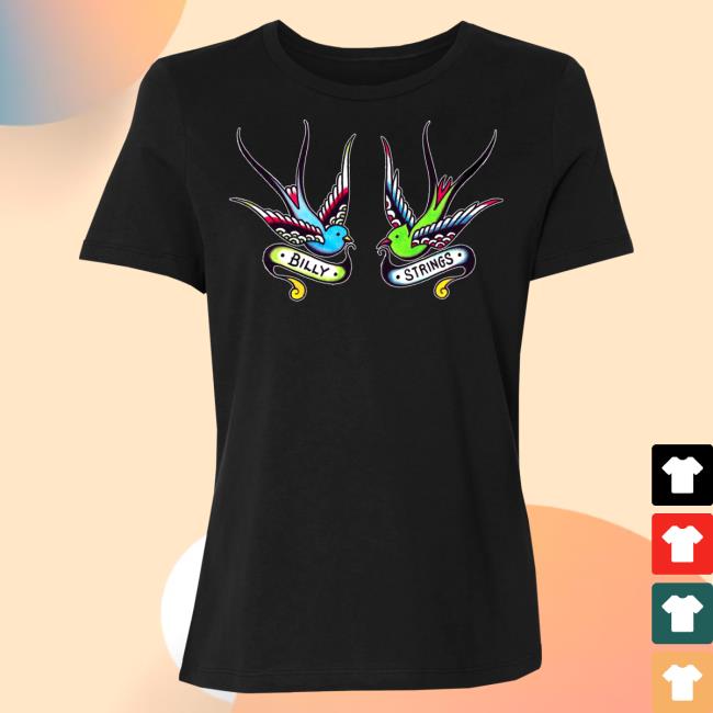 Official Billy Strings Merch Store Shop Billy Strings Ladies Bird T-Shirts (Julian Bast)
