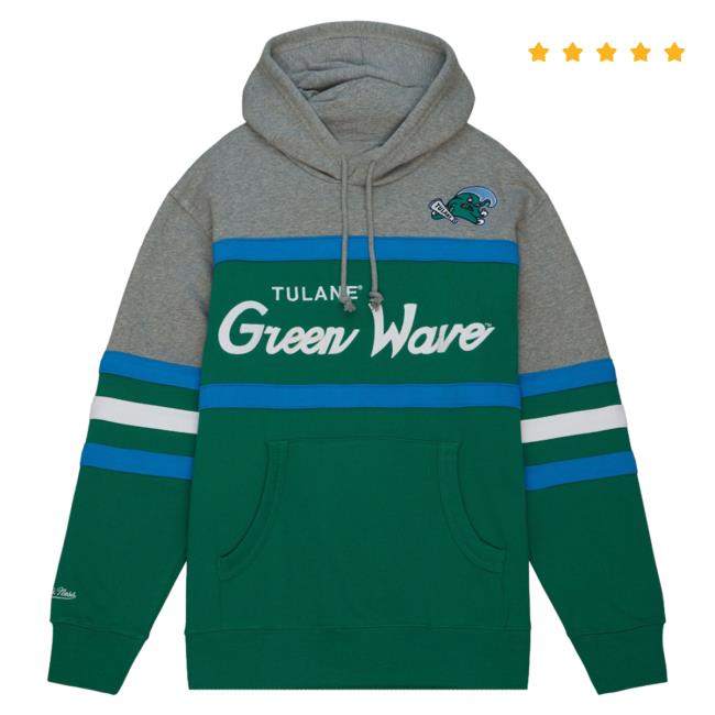 Official Mitchell And Ness Clothing Store Shop Fleece Head Coach Hoodie Tulane University Mitchellandness Merch