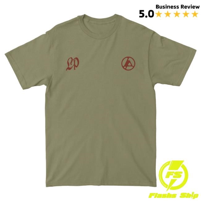 Official Linkin Park Merch Store Arch Repeat Light Olive T Shirt LinkinPark