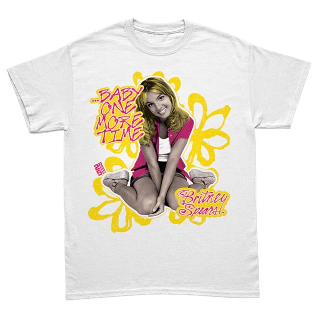 Official Britney Spears Merch Store Britney Spears ...Baby One More Time 25th Anniversary White Crewneck Britney Spears Apparel Clothing Shop BritneySpears