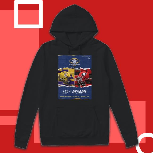 Official Lsu Tigers vs Georgia Bulldogs Mercedesbenz Stadium 2022 Matchup Hooded Sweatshirt