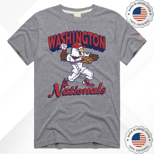 Screech Washington Nationals Grey Homage Screech Short Sleeve Fashion Tees | Rally House Official Merch Store – Buy Official MLB T Shirt