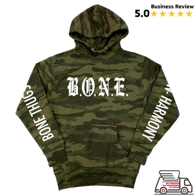 Official Merch Bar Store Bone Thugs-N-Harmony Bone Enterprise Hoodie Camo MerchBar BoneThugsnHarmony Apparel Clothing Shop