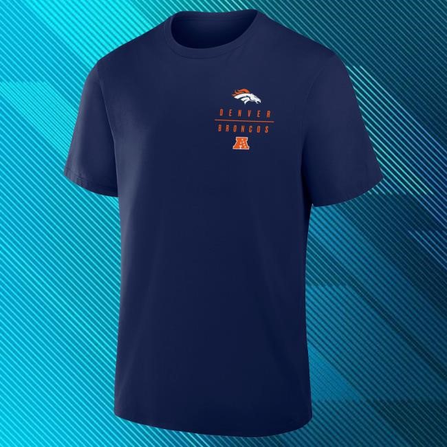 Official Denver Broncos Store Men's Fanatics Navy Denver Broncos Passing Pocket Legacy Shirt DenverBroncos