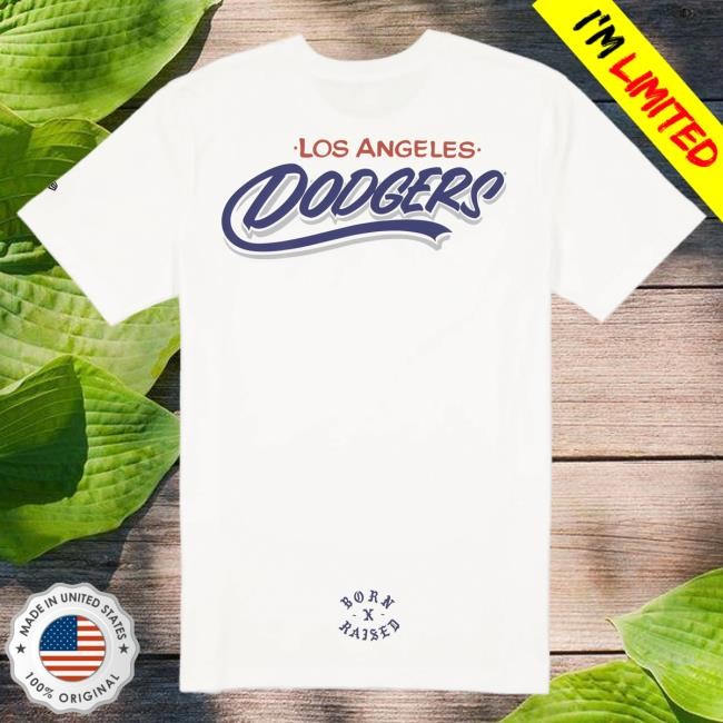 Official Born X Raised Merch Store Shop Born X Raised + Dodgers Signpainter T Shirt: Blue BornXRaised
