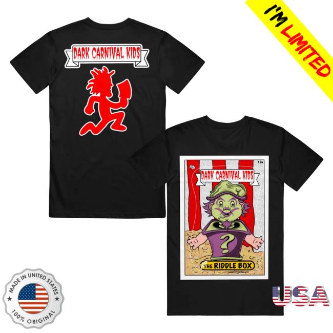 Official Psychopathic Merch Insane Clown Posse Dark Carnival Kids The Riddlebox Black Shirt 2023 Psychopathicmerch