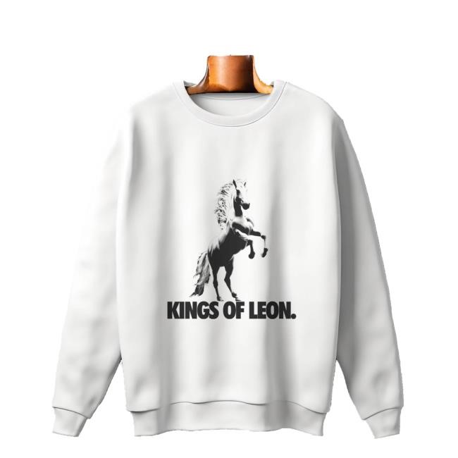 Mustang Kitty Crew Neck Sweatshirt White - Kings Of Leon